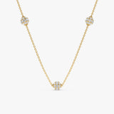 Yellow Gold Pave Diamond Ball Necklace