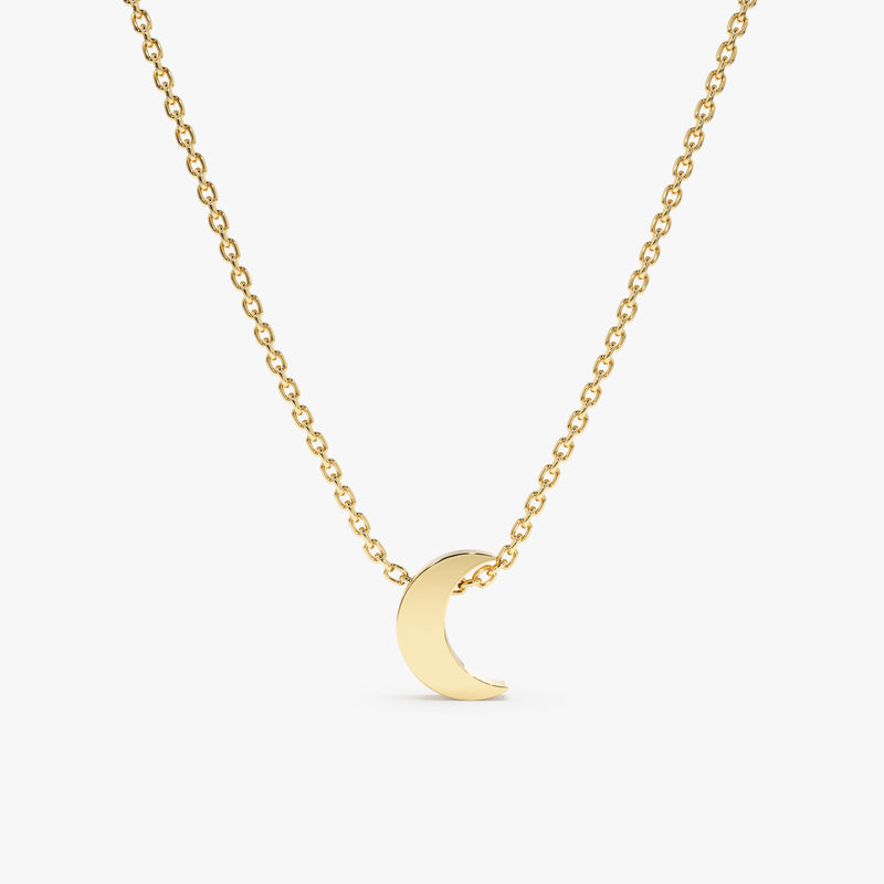 Mini Plain Gold Moon Necklace