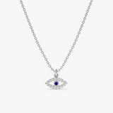 White Gold Lucky Eye Neckace