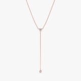 Rose Gold Diamond Lariat Necklace