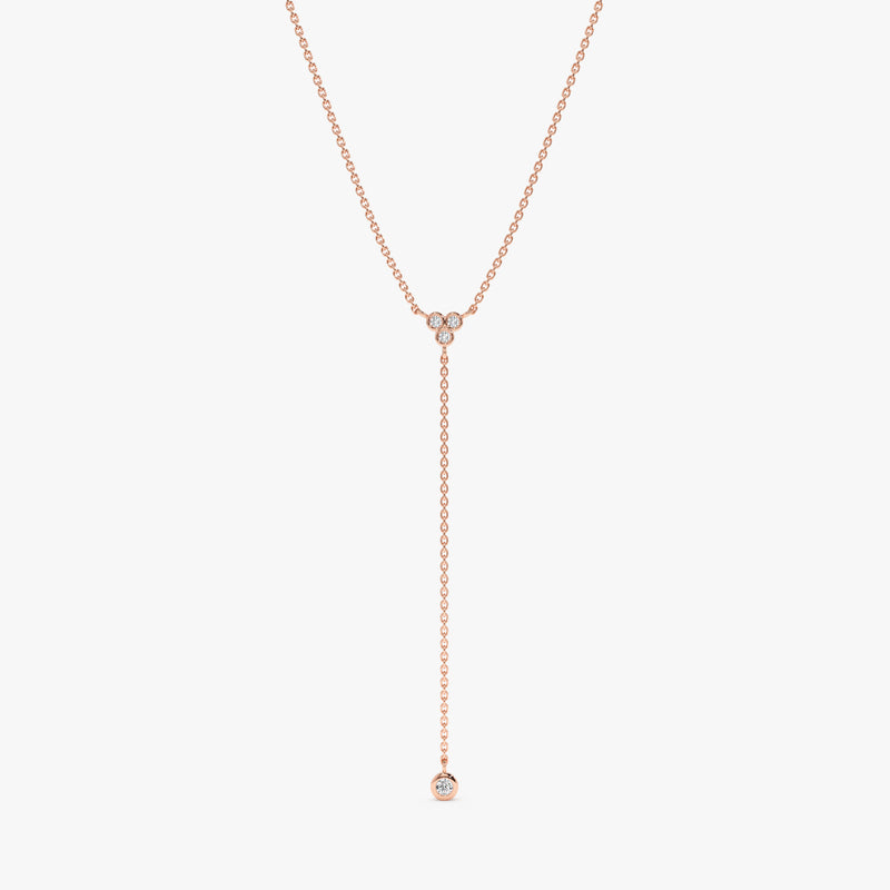 Rose Gold Diamond Lariat Necklace
