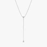 White Gold Diamond Lariat Necklace