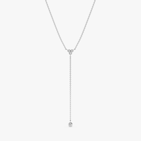 White Gold Diamond Lariat Necklace