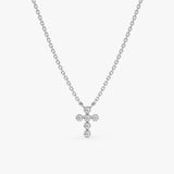 White Gold Diamond Cross Necklace