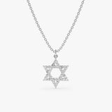 White Gold Diamond Star of David Necklace