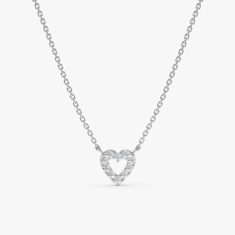 White Gold Natural Diamond Heart Pendant