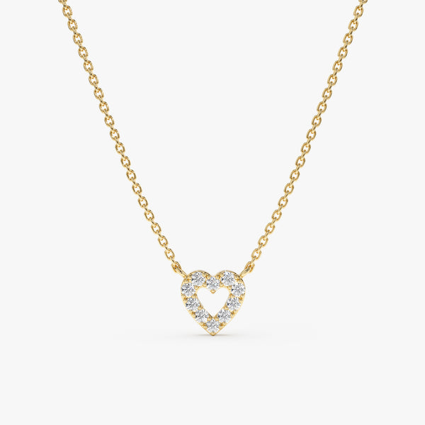 Yellow Gold Diamond Heart Necklace