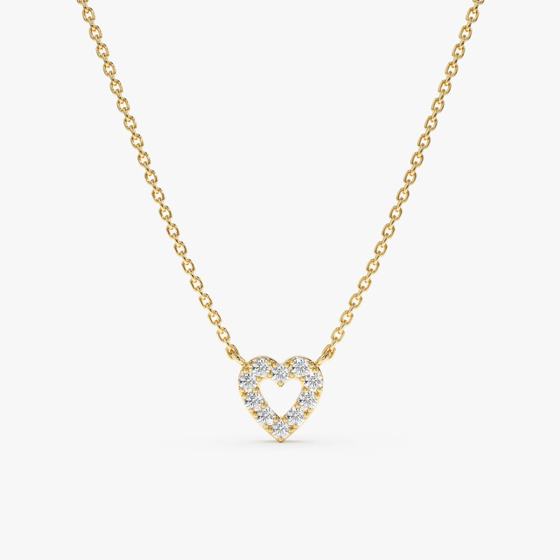 Yellow Gold Diamond Heart Necklace