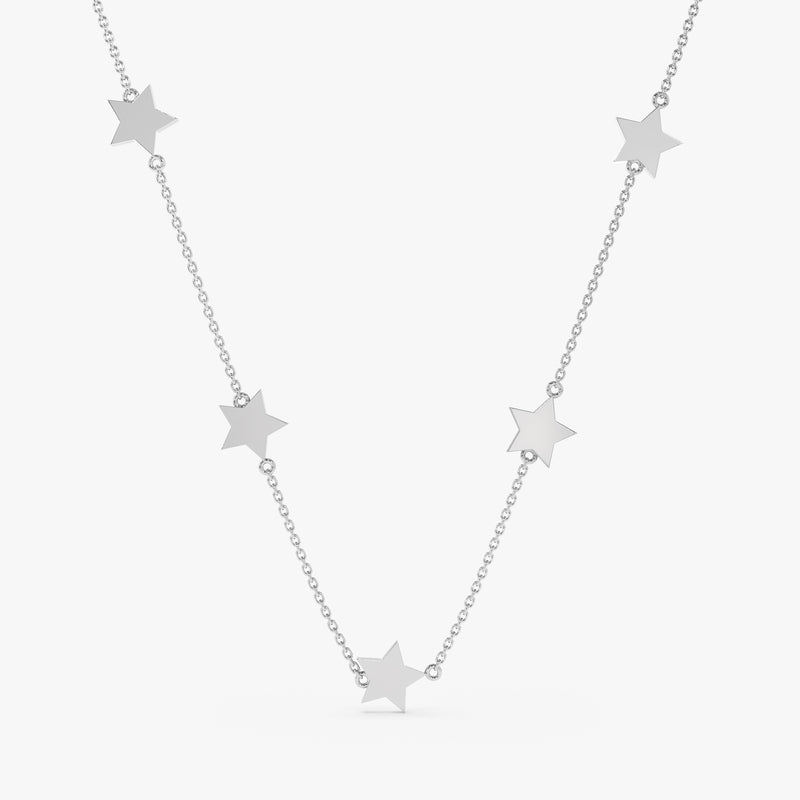White Gold Petite Stars
