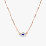 Rose Gold Diamond Pavé Evil Eye Necklace