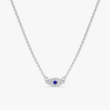 White Gold Diamond Pavé Evil Eye Necklace