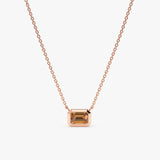 Rose Gold natural Citrine stone Pendant necklace