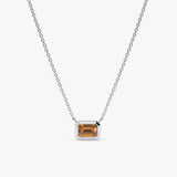 White Gold November Birthstone natural citrine  Necklace