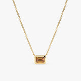Yellow Gold Octagon natural Citrine Necklace