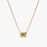 Rose Gold Natural Peridot Necklace