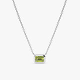 White Gold August Month Peridot Necklace