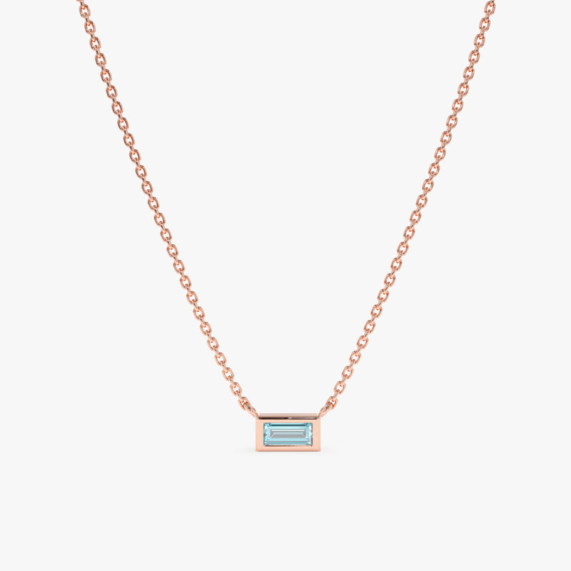 Rose Gold March Birthstone Aquamarine