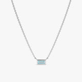 White Gold Natural Aquamarine Pendant