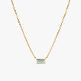 Yellow Gold Aquamarine Necklace