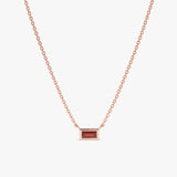 Rose Gold Handmade natural Garnet birthstone Necklace