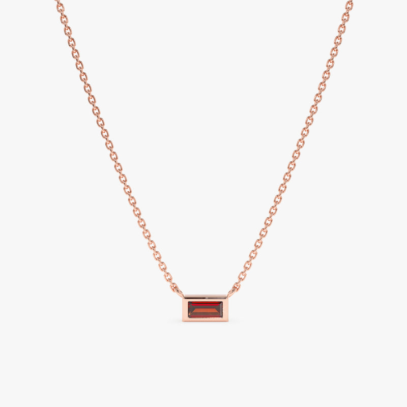 Rose Gold Handmade natural Garnet birthstone Necklace
