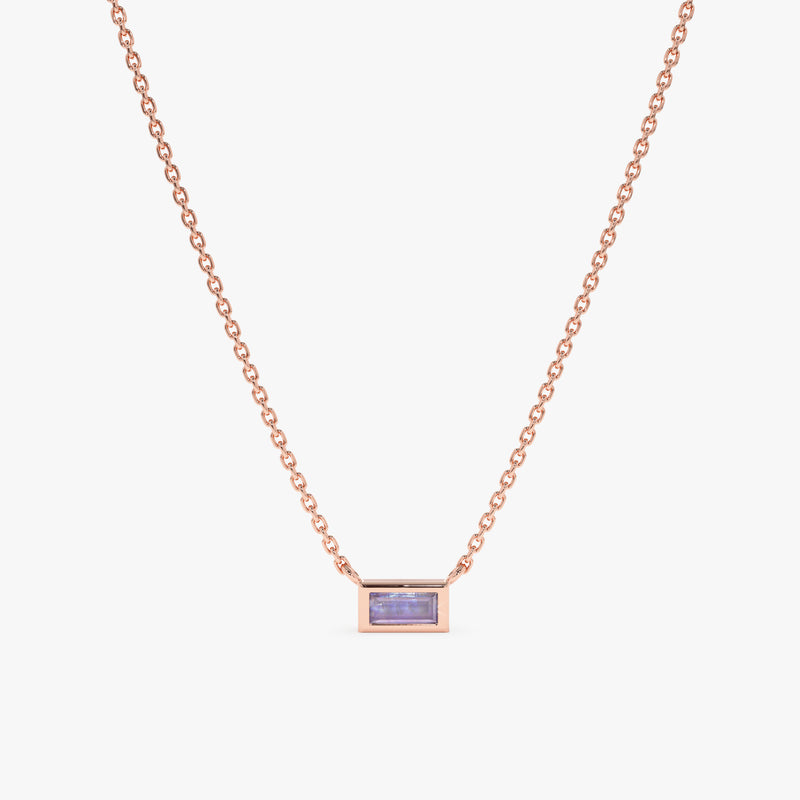 Rose Gold Moonstone Necklace