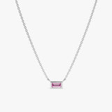 White Gold Natural Pink Sapphire Pendant