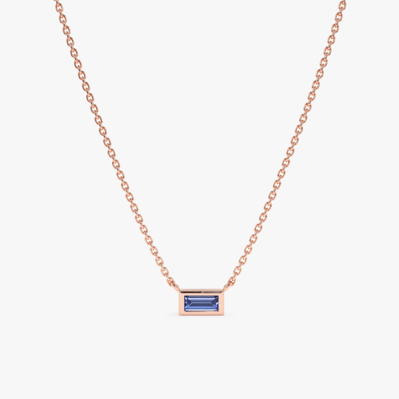 Rose Gold Natural Tanzanite Pendant