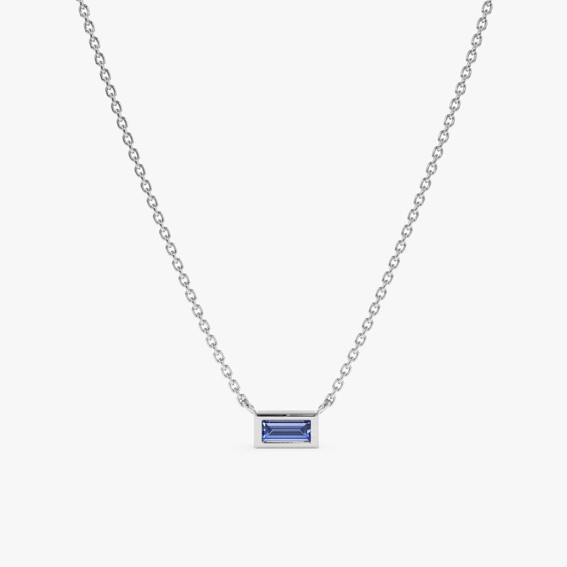 White Gold Tanzanite Necklace 
