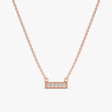 Rose Gold Diamond Bar Necklace