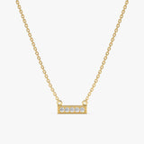 Yellow Gold Diamond Bar Necklace