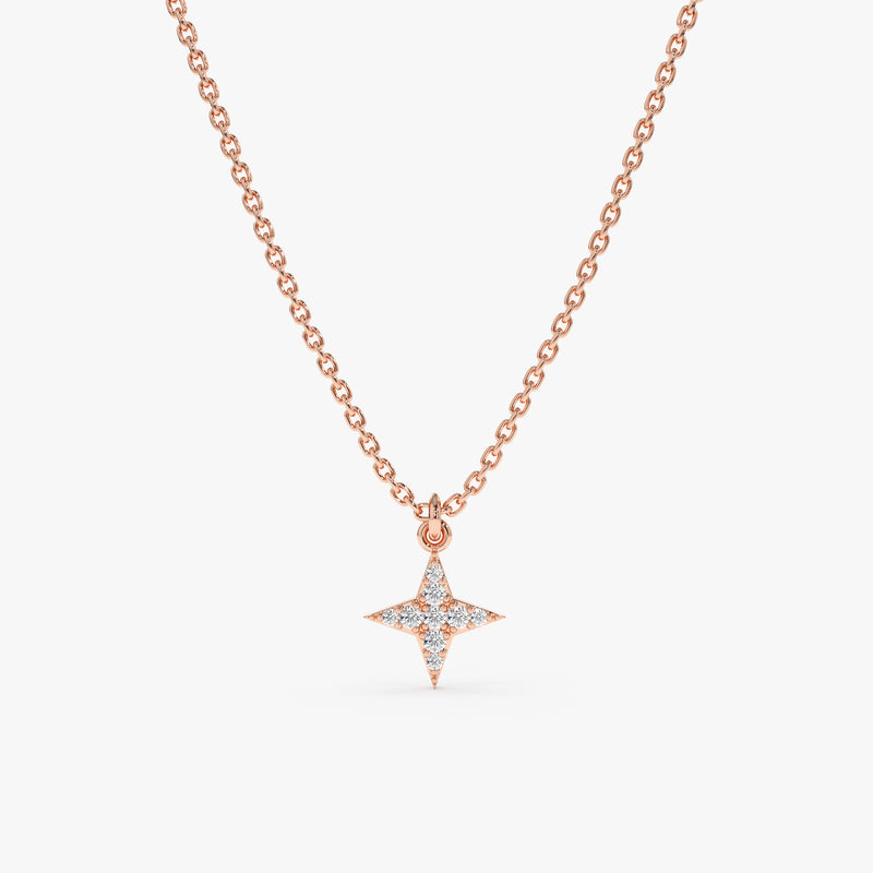 Rose Gold Diamond Star Necklace