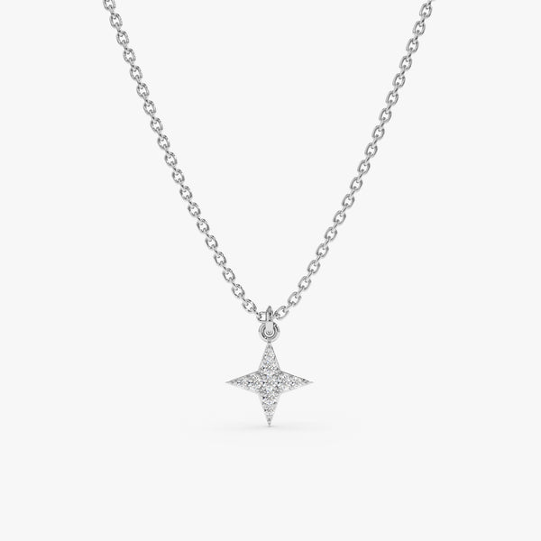 White Gold Diamond Star Necklace