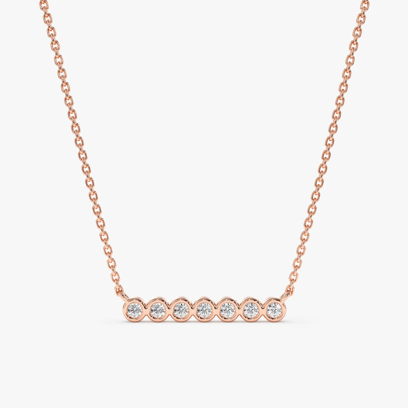 Rose Gold Bezel Diamond Necklace