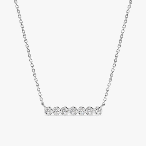White Gold Bezel Diamond Necklace