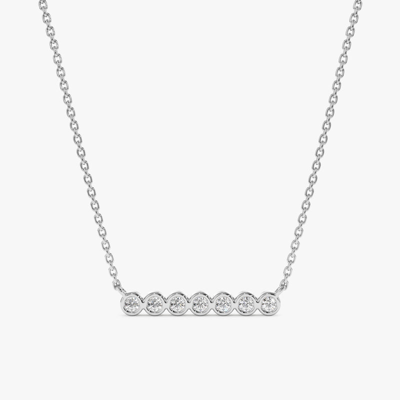 White Gold Bezel Diamond Necklace
