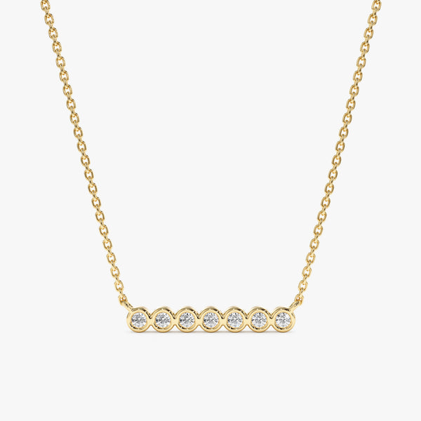 Yellow Gold Bezel Diamond Necklace