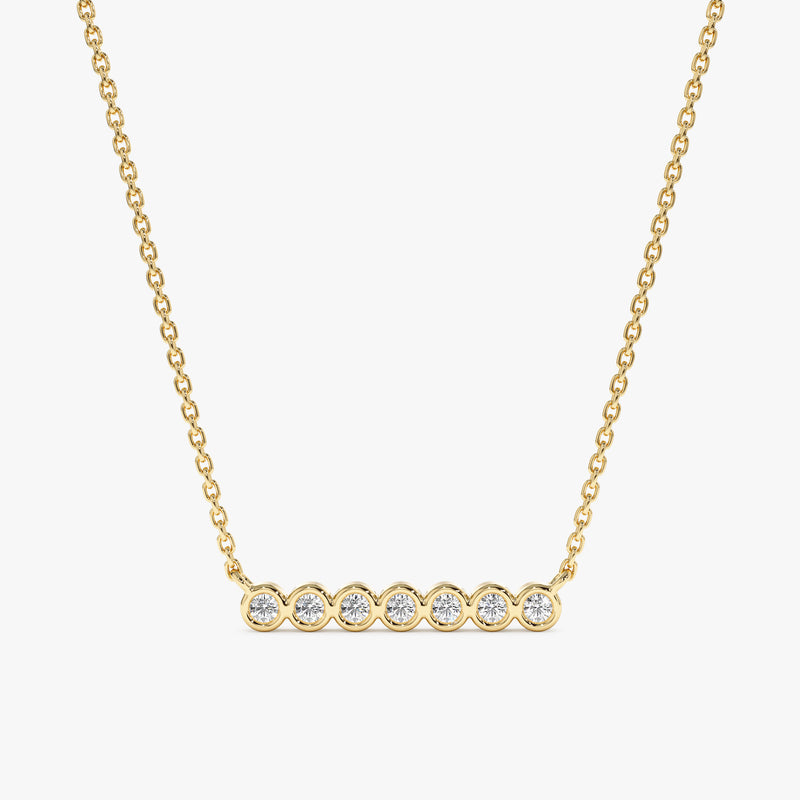 Yellow Gold Bezel Diamond Necklace