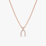 Rose Gold Diamond Wishbone Necklace