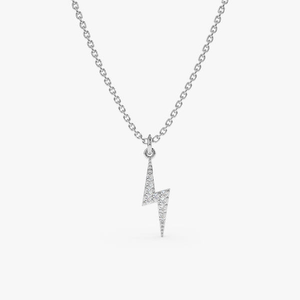 White Gold Diamond Lightning Pendant