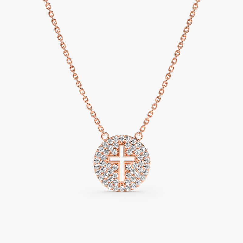 Rose Gold Natural Diamond Pendant