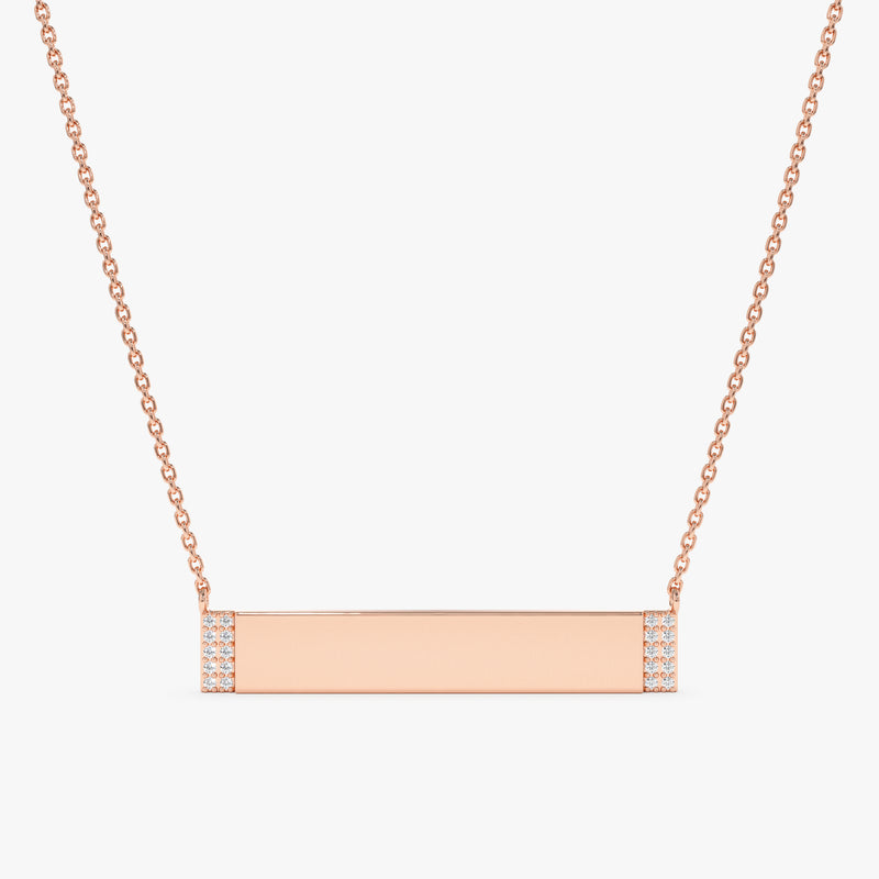 Personalized Rose Gold Diamond Name Plate