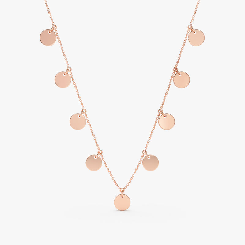 Rose Gold Petite Disc Necklace