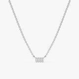 White Gold Petite Baguette Necklace