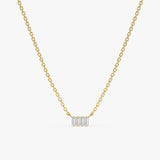 4 Baguette Diamond Necklace