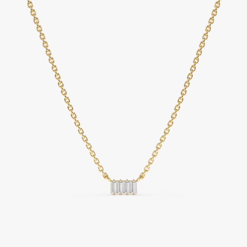 4 Baguette Diamond Necklace