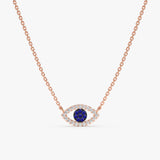 Rose Gold Natural Stones Protection Pendant