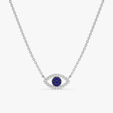 White Gold Sapphire Diamond Lucky Eye