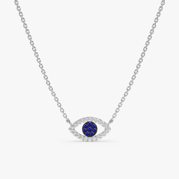 White Gold Sapphire Diamond Lucky Eye