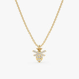 Yellow Gold Diamond Bumblebee Necklace